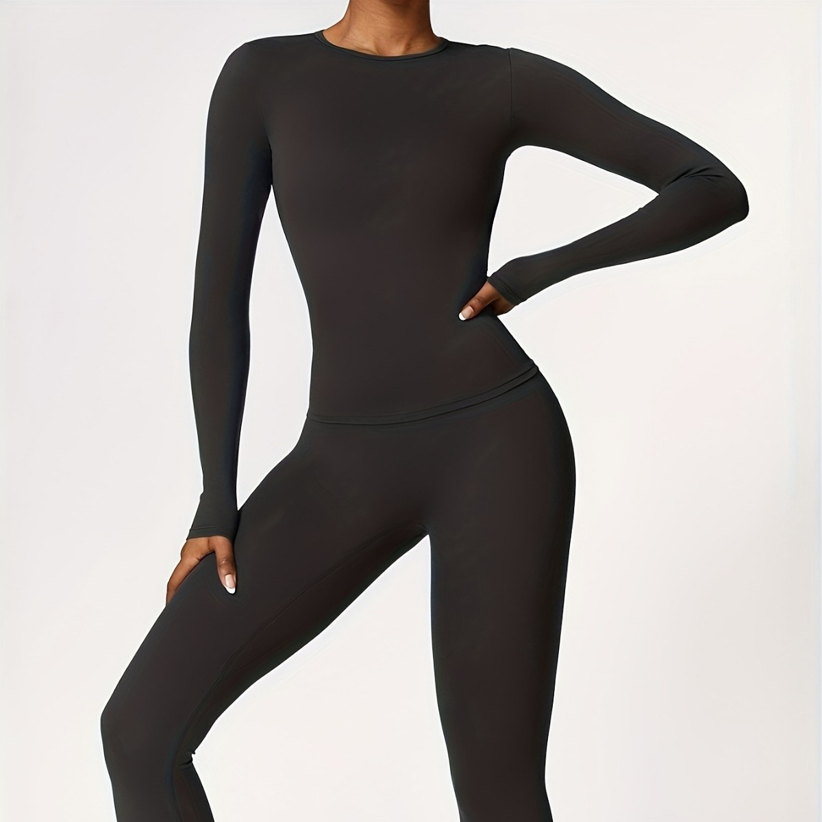 Fitness Yoga Pilates - Nauwsluitend yogapak, slank, lang mouwloos, voor
