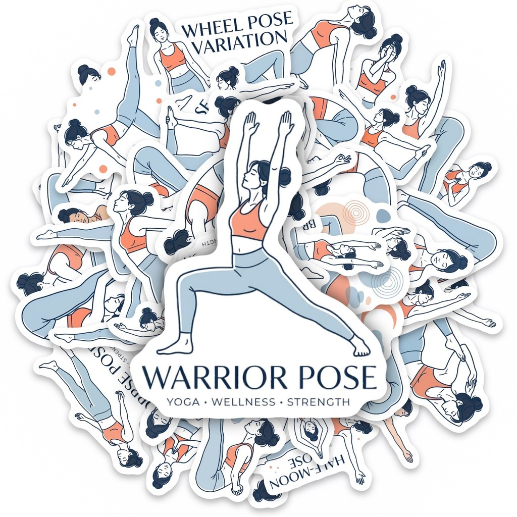 Yoga Fitness Journal - 50 stuks yogastuksticker, fitness-strekmovements waterdichte stickers