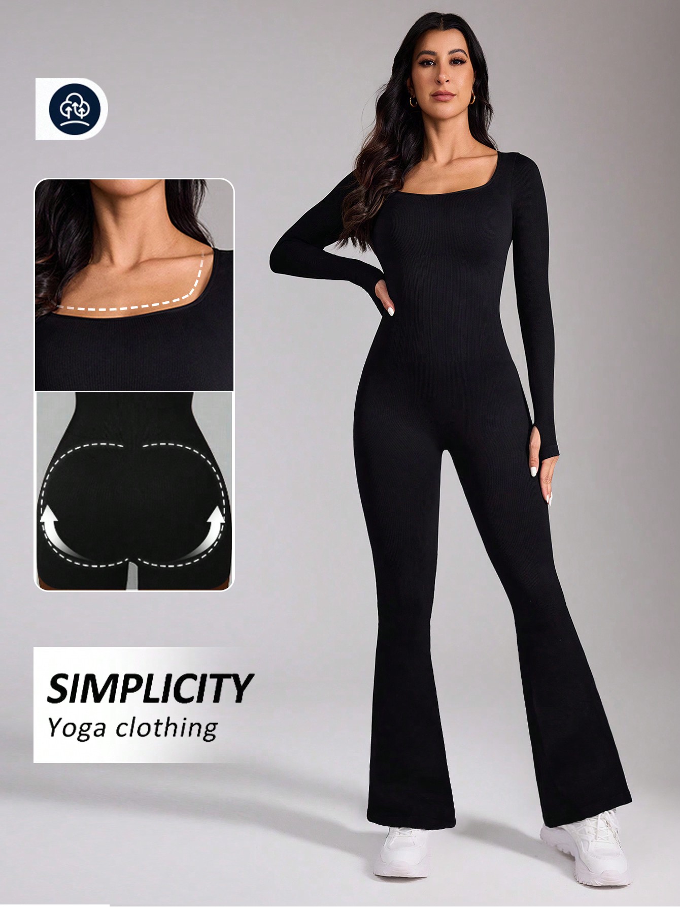 Yoga Fitness Jumpsuit - Casual uitlopende broek voor dames, hoge
