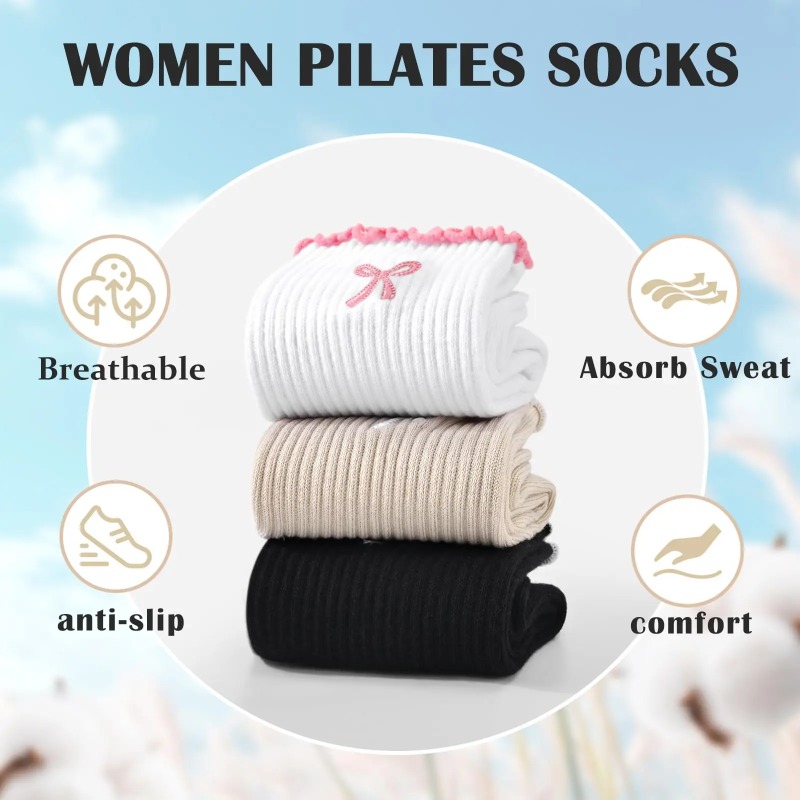 Fitness Yoga Pilates - Professionele yogasokken, katoenen band met siliconen