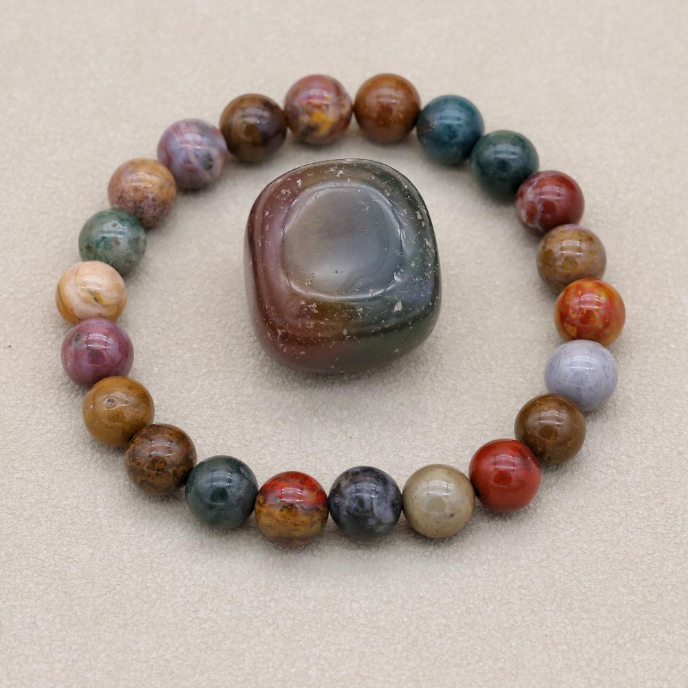 Yoga Health & Fitness Centre - 8Mm Natuursteen Oceaan Jaspis Kralen Armband