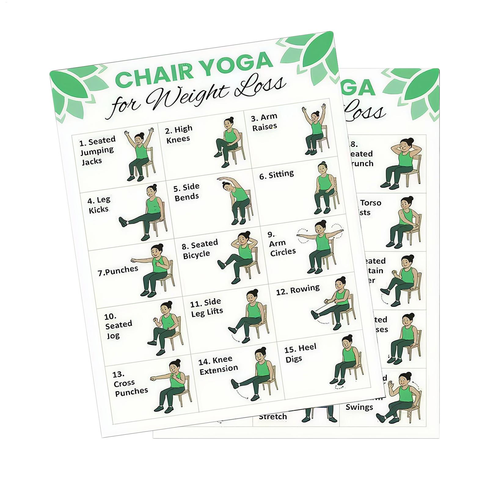 Yoga Health & Fitness Centre - 2 stuks yogaposter, thuisoefeningen, gymyoga, 30-daagse