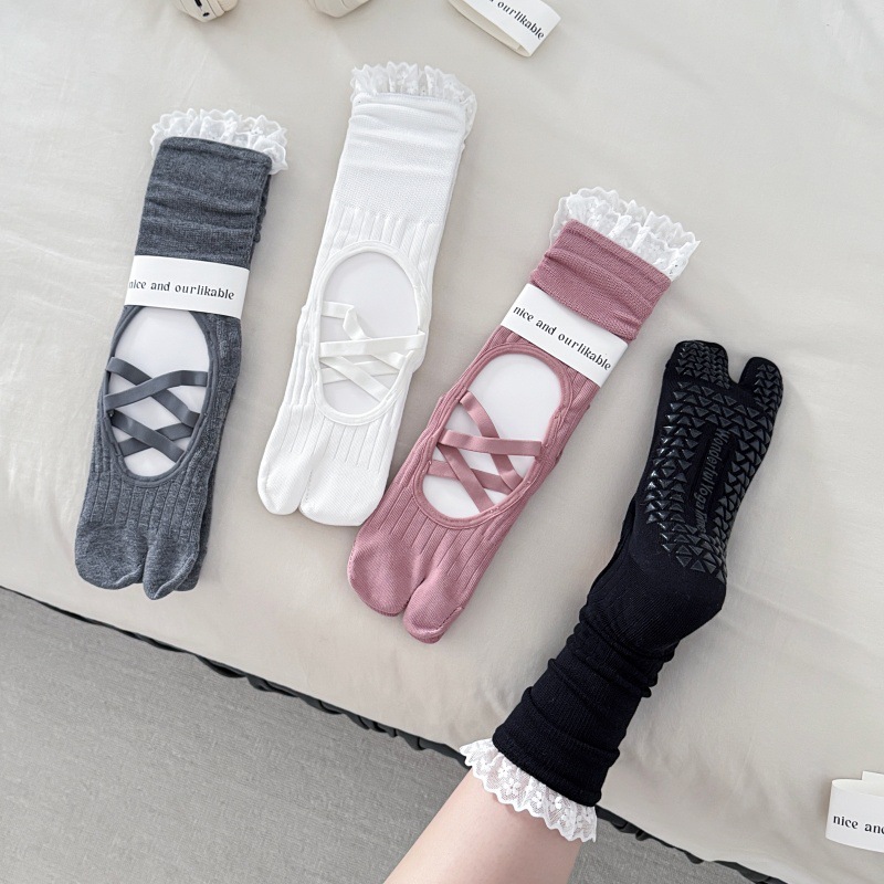 Yoga sokken met kanten rand en - Fitness Yoga Pilates recensie en prijs