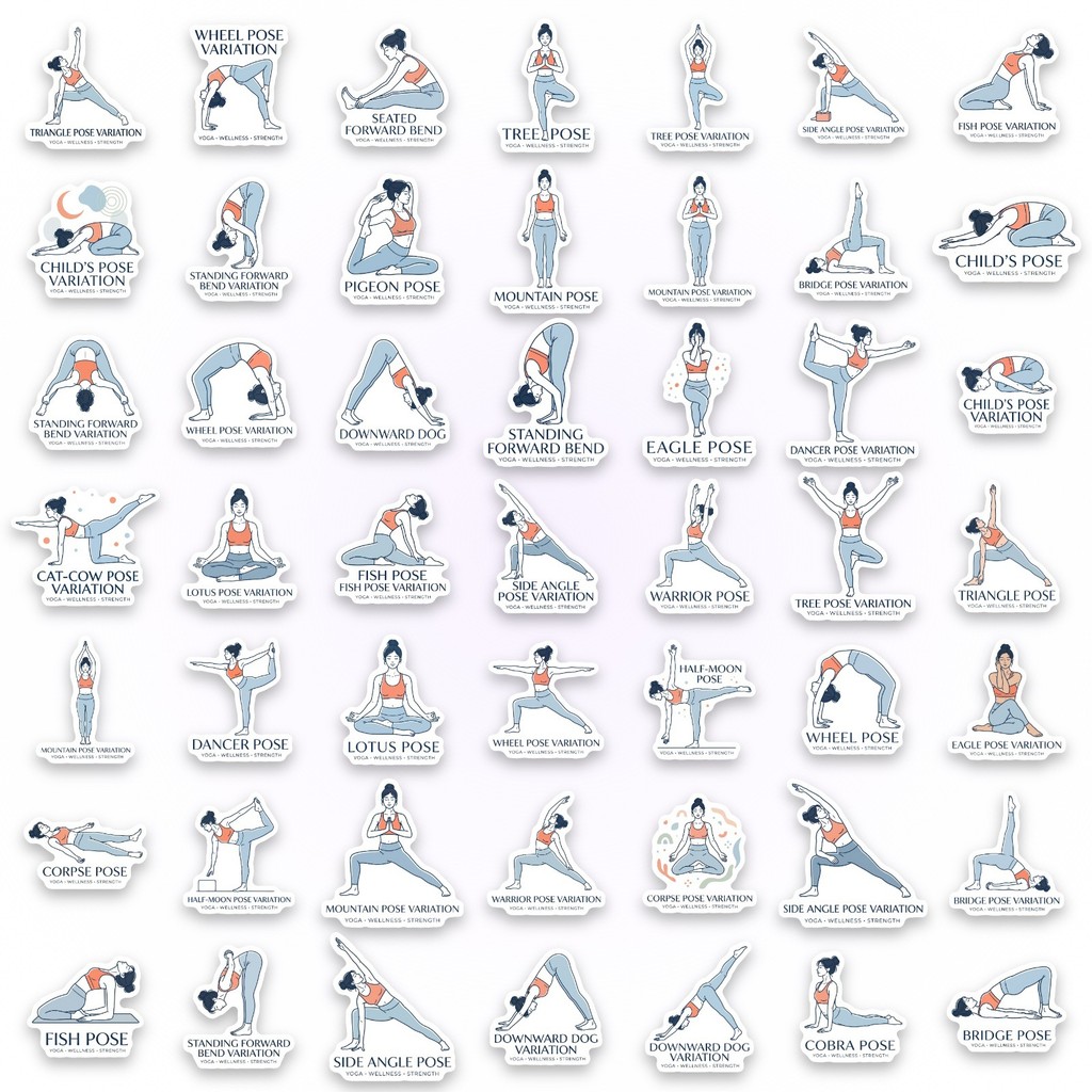 50 stuks yogastuksticker, fitn - Yoga Fitness Journal recensie en prijs
