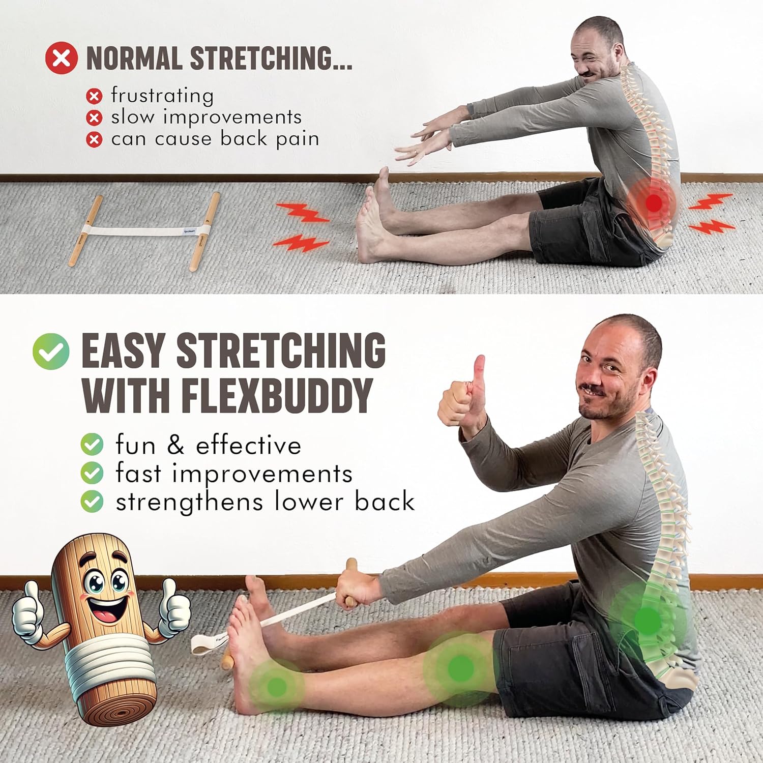 Hamstring-strekker, verstelbar - Yoga Fitness Stretching recensie en prijs