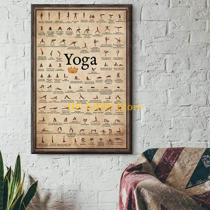 E28F Retro Vintage Yoga Art Pr - Yoga Health & Fitness Centre recensie en prijs