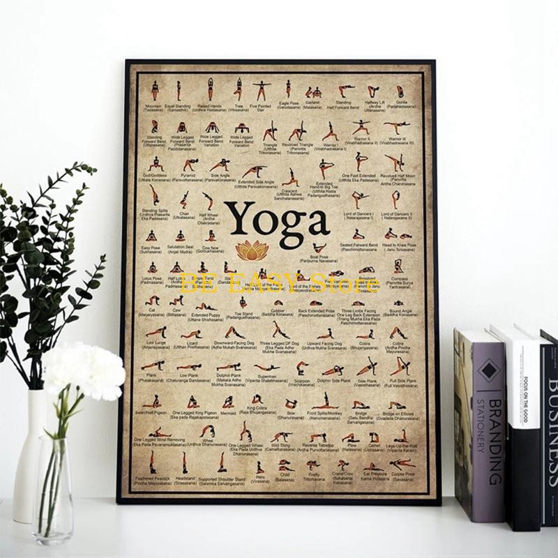 E28F Retro Vintage Yoga Art Pr - Yoga Health & Fitness Centre recensie en prijs