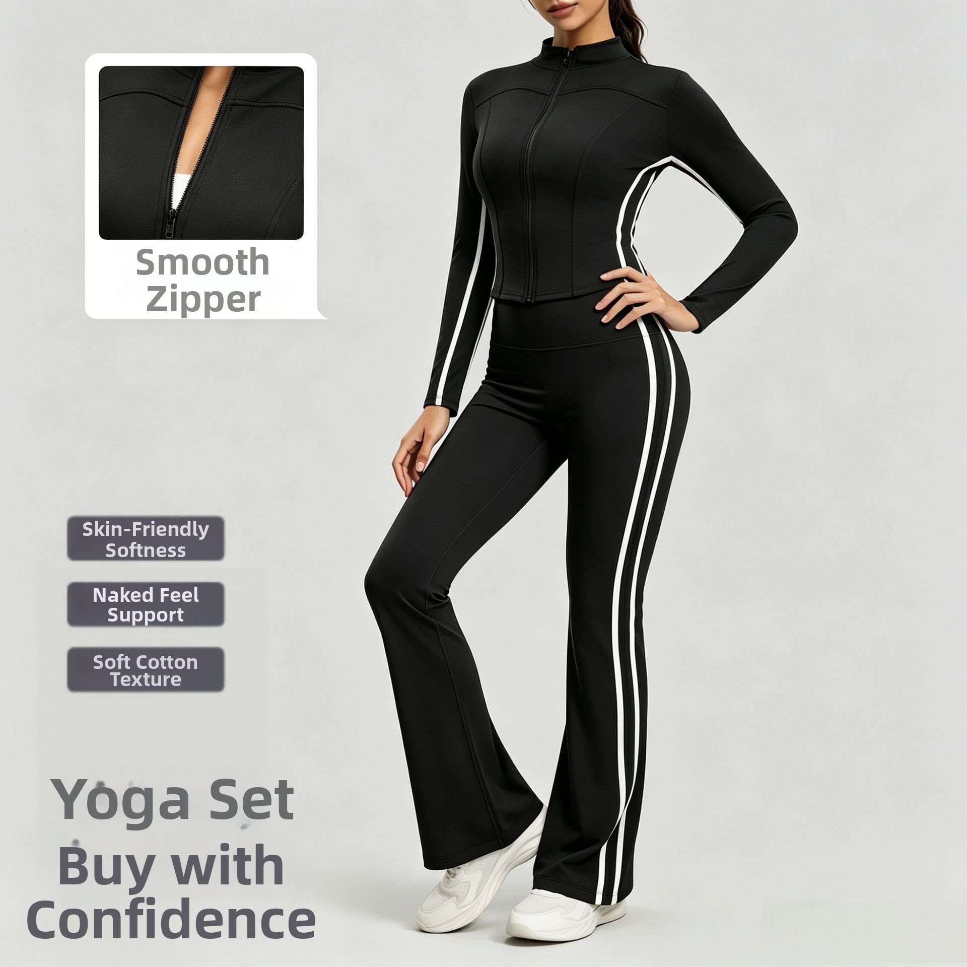 Dames gestreepte herfst workou - Yoga Fitness Stretching recensie en prijs