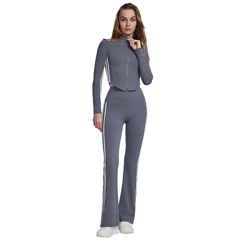 Dames gestreepte herfst workou - Yoga Fitness Stretching recensie en prijs